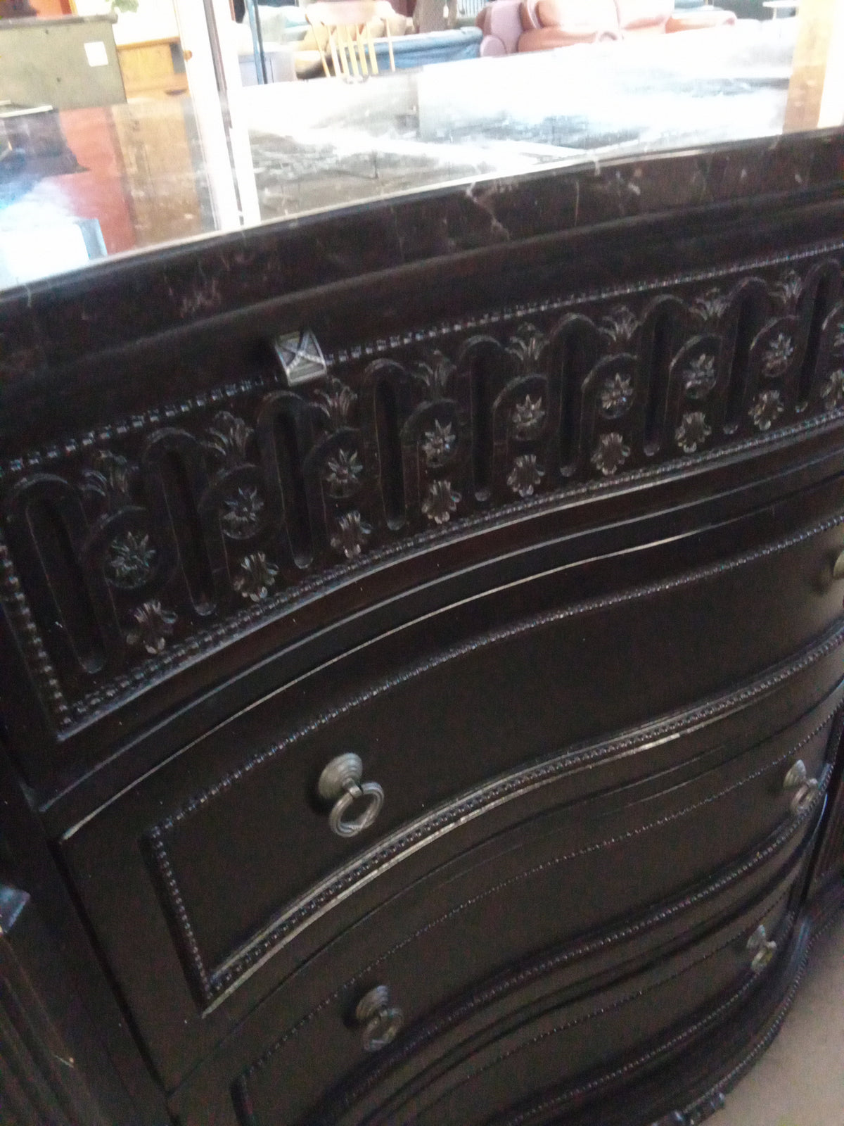 69.5"W 8-Drawers Dresser with Marble Top