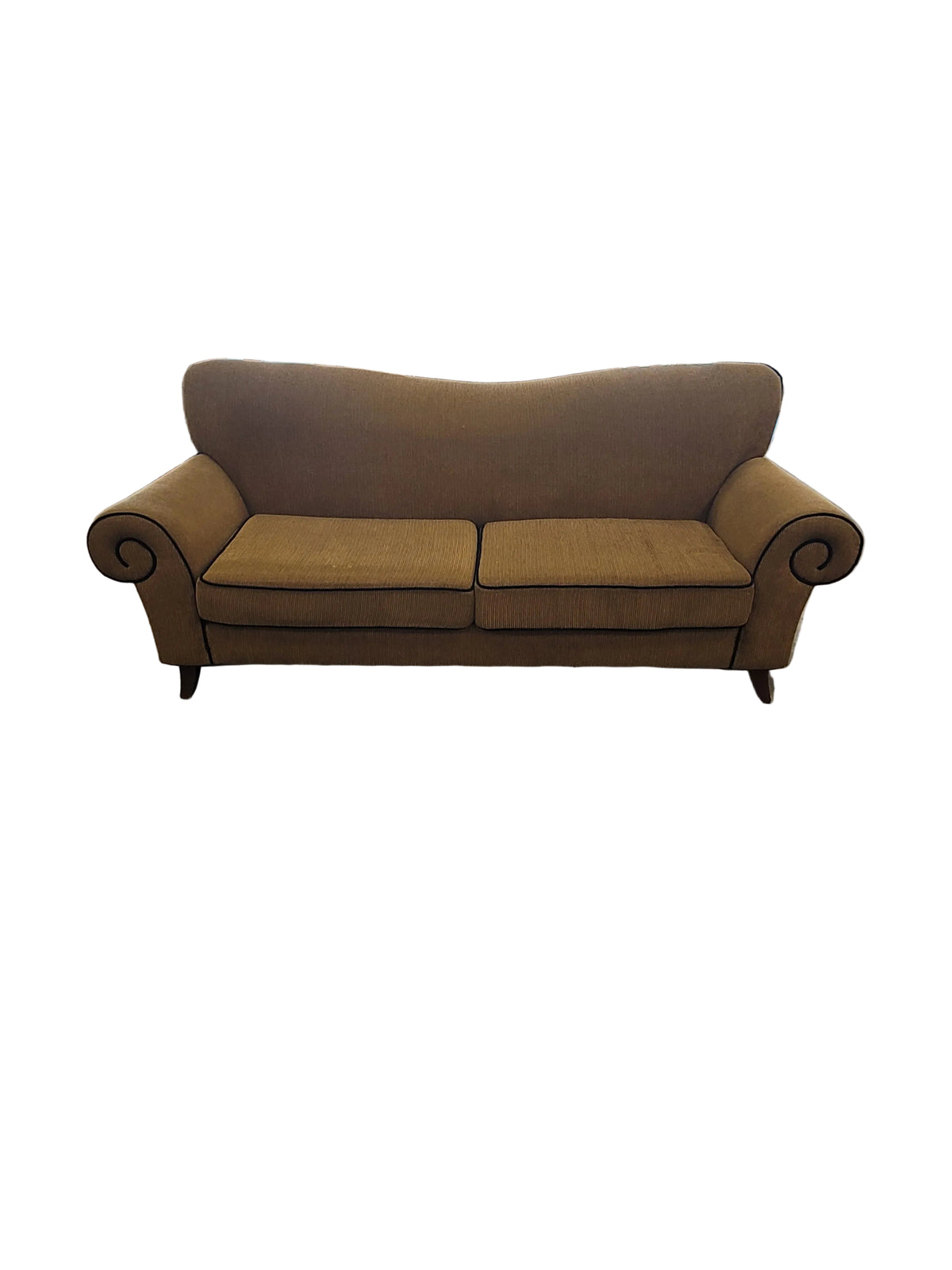 Camelback Sofa W/Black Piping