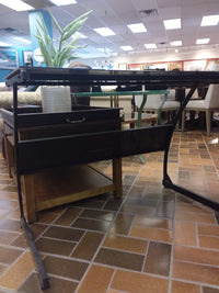 Dark L-Shaped Office Desk