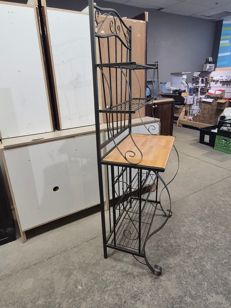 Metal and Wood Bakers Rack