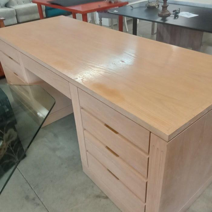 78"W 9-Drawer Double Pedestal Desk