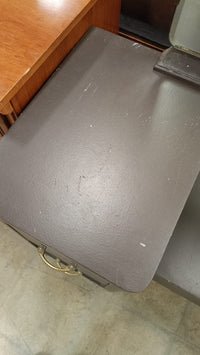 Dark Colored Antique Vanity with Rectangular Mirror