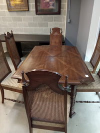 66"W Dining Table and Six Chairs