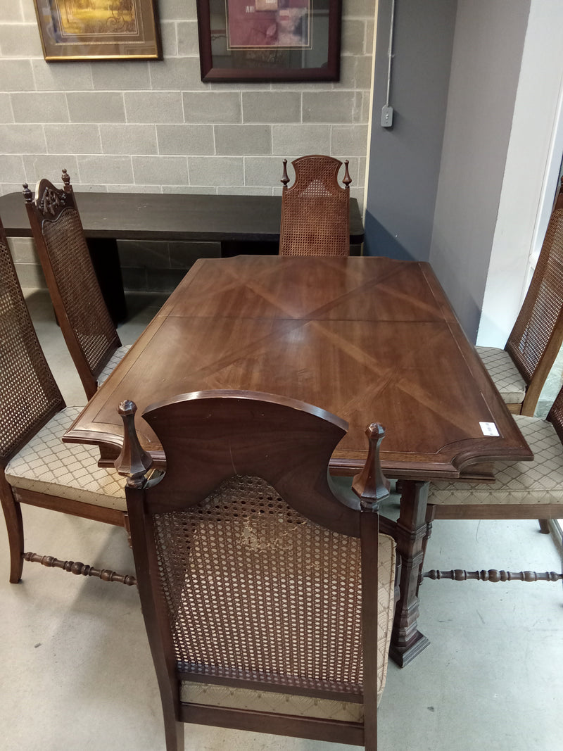 66"W Dining Table and Six Chairs
