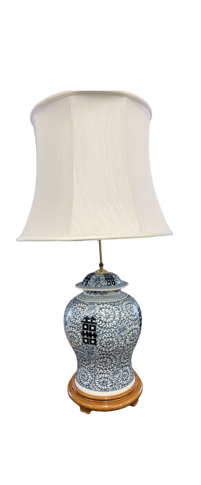Double Happiness Blue and White Lamp