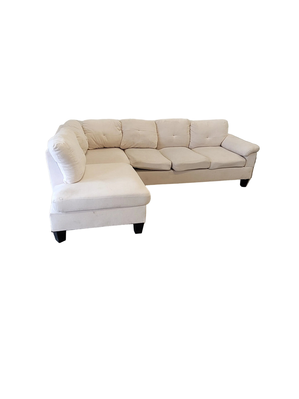 Light Cream L-Shaped Sectional Sofa