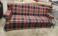 Multicolored Plaid 3 Seater Sofa