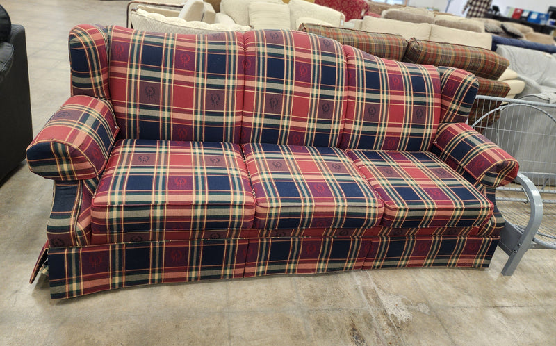 Multicolored Plaid 3 Seater Sofa