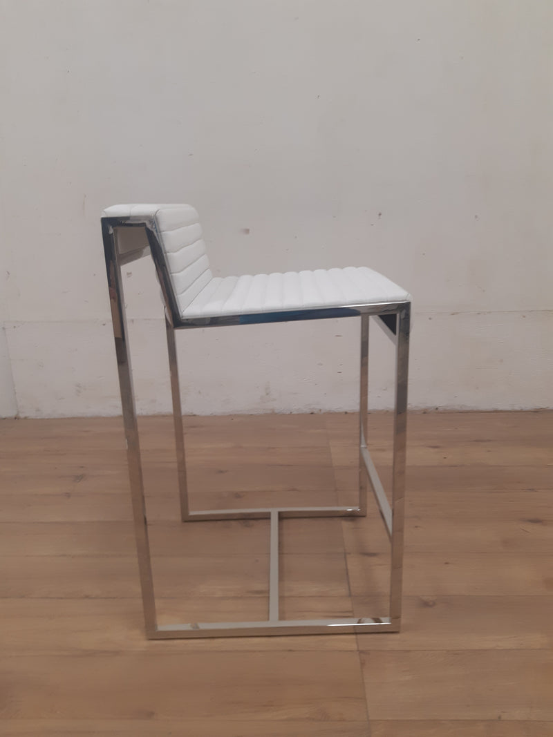 White Polyester Accent Chair