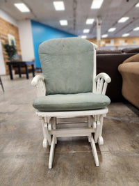 White & Green Wooden Rocking Chair