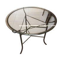 Round Tempered Glass Accent Table