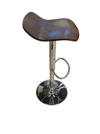 Modern Wood & Chrome Bar Stool - Set of 2
