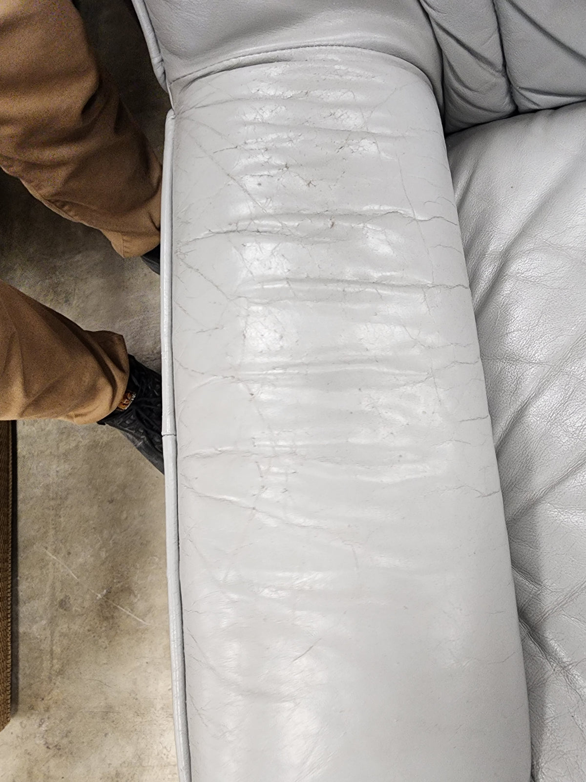 Light Grey Faux Leather Sofa