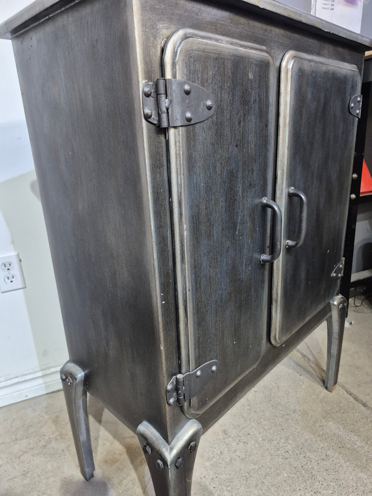 Rustic Metallic-Look 2-Door Cabinet