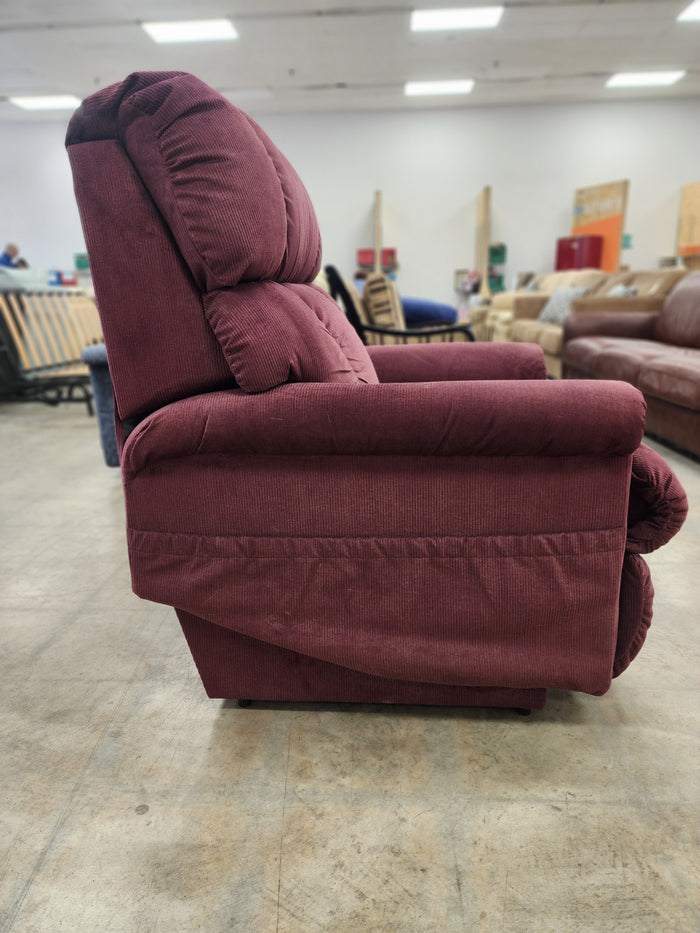 Burgundy Upholstered Power Recliner