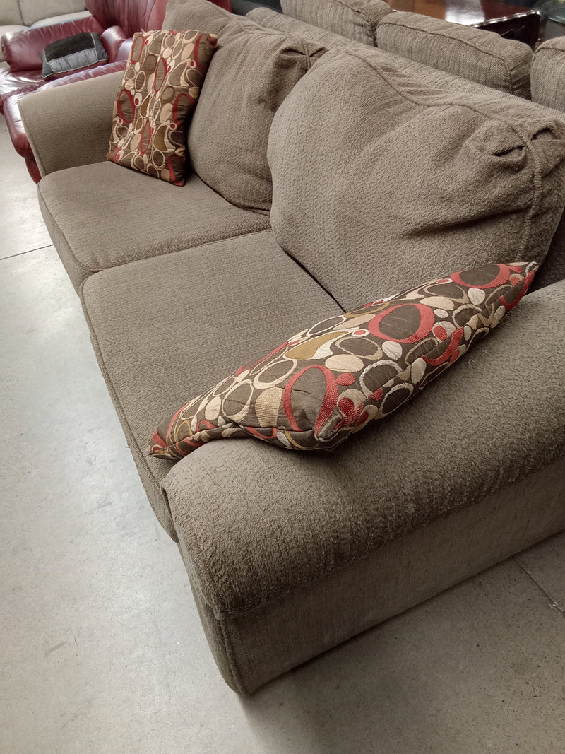 82"W Brown Fabric Love Seat