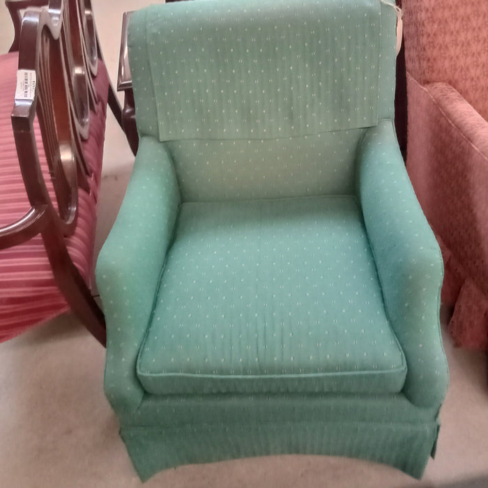 26"W Armchair in Green Fabric