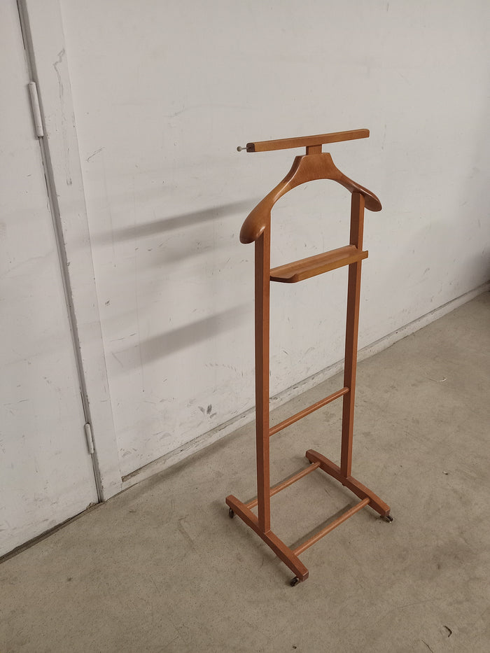 Wood Valet Stand on Wheels