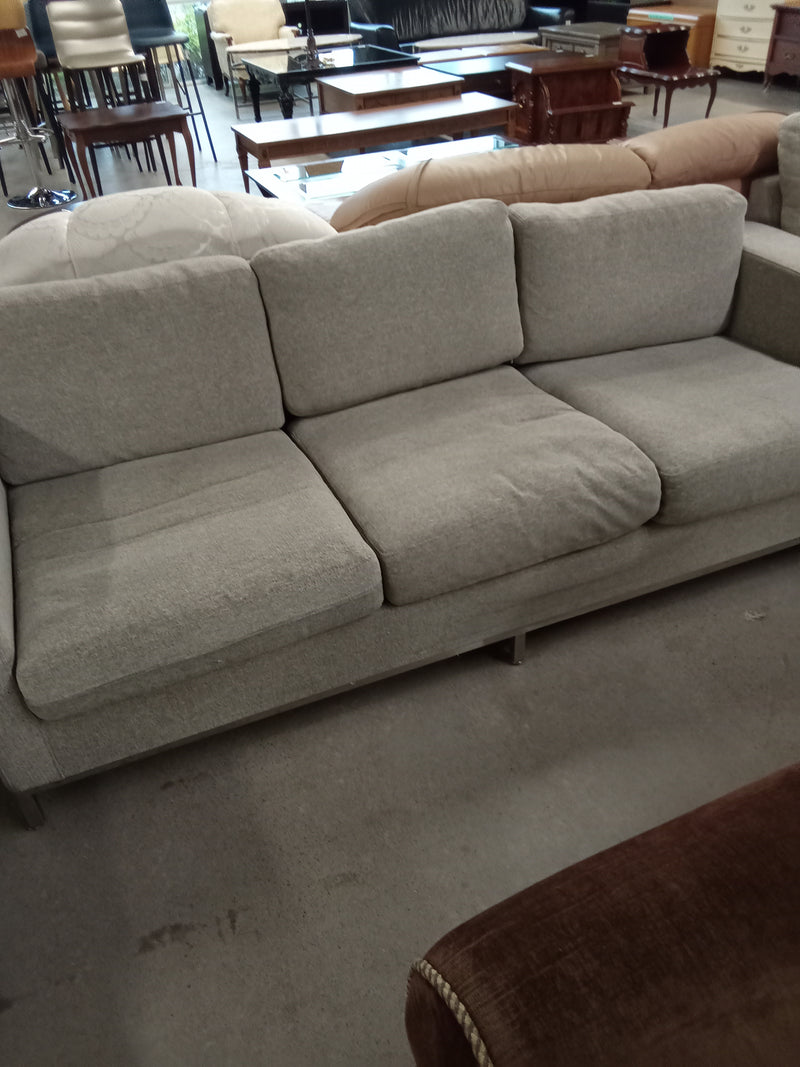 82"W Grey 3-Seat Sofa