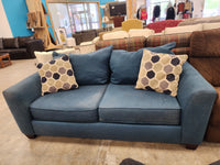 Vibrant Blue Upholstered Loveseat