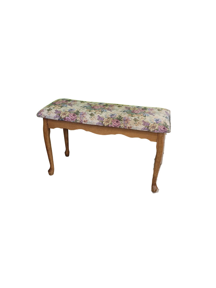Floral Queen Anne Style Vanity Bench
