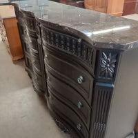 69.5"W 8-Drawers Dresser with Marble Top