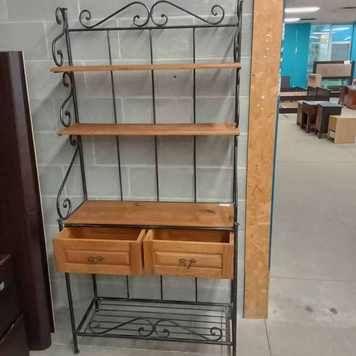 36"W Multi-Tier Shelf Unit with Two Drawers