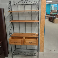 36"W Multi-Tier Shelf Unit with Two Drawers
