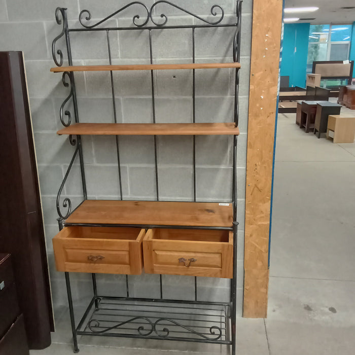 36"W Multi-Tier Shelf Unit with Two Drawers