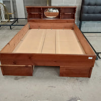64"W Wooden Bed Frame with Storage - Queen