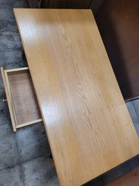 Solid Oak Coffee Table W/ Brass Knob