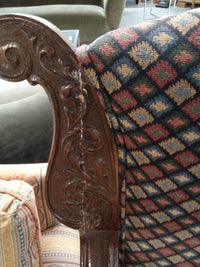33"W Wood Framed Throne Armchair