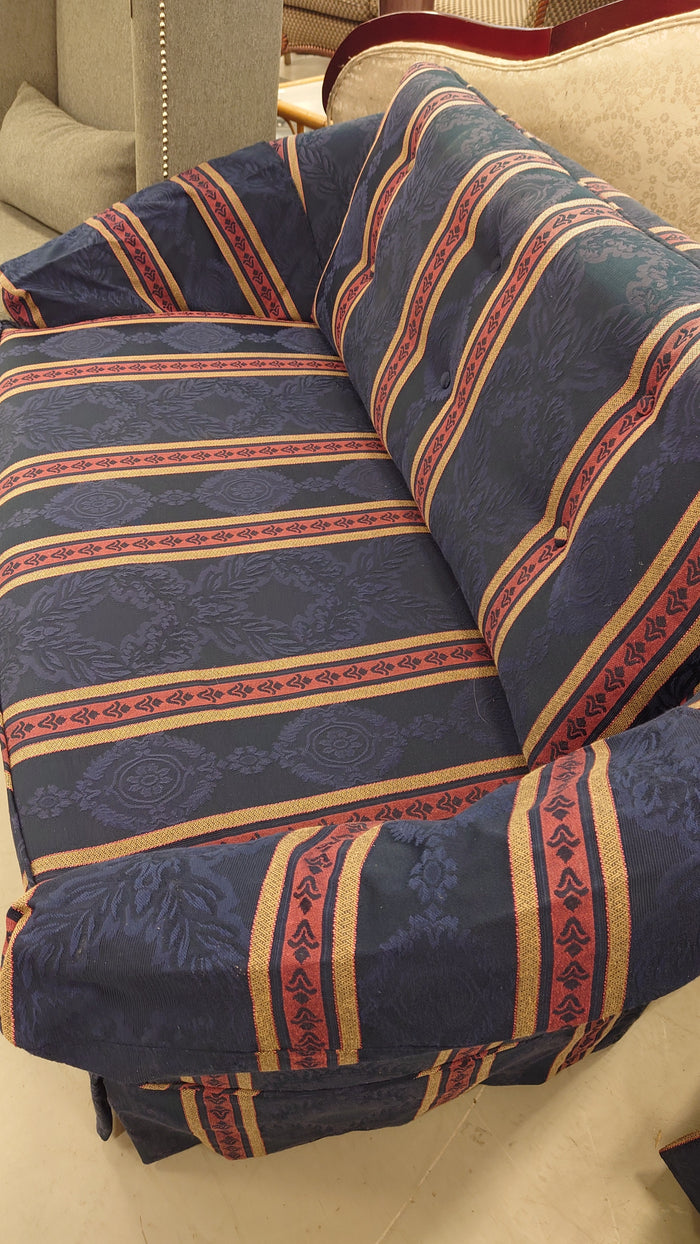 Navy Blue Fabric 2 Seater Loveseat