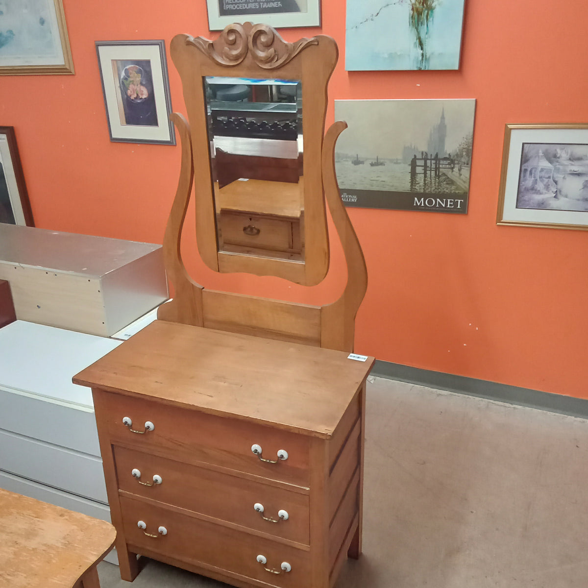 32"W 3-Drawer Dresser with Mirror