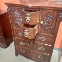 34.5"W Vintage Dresser With Mirror
