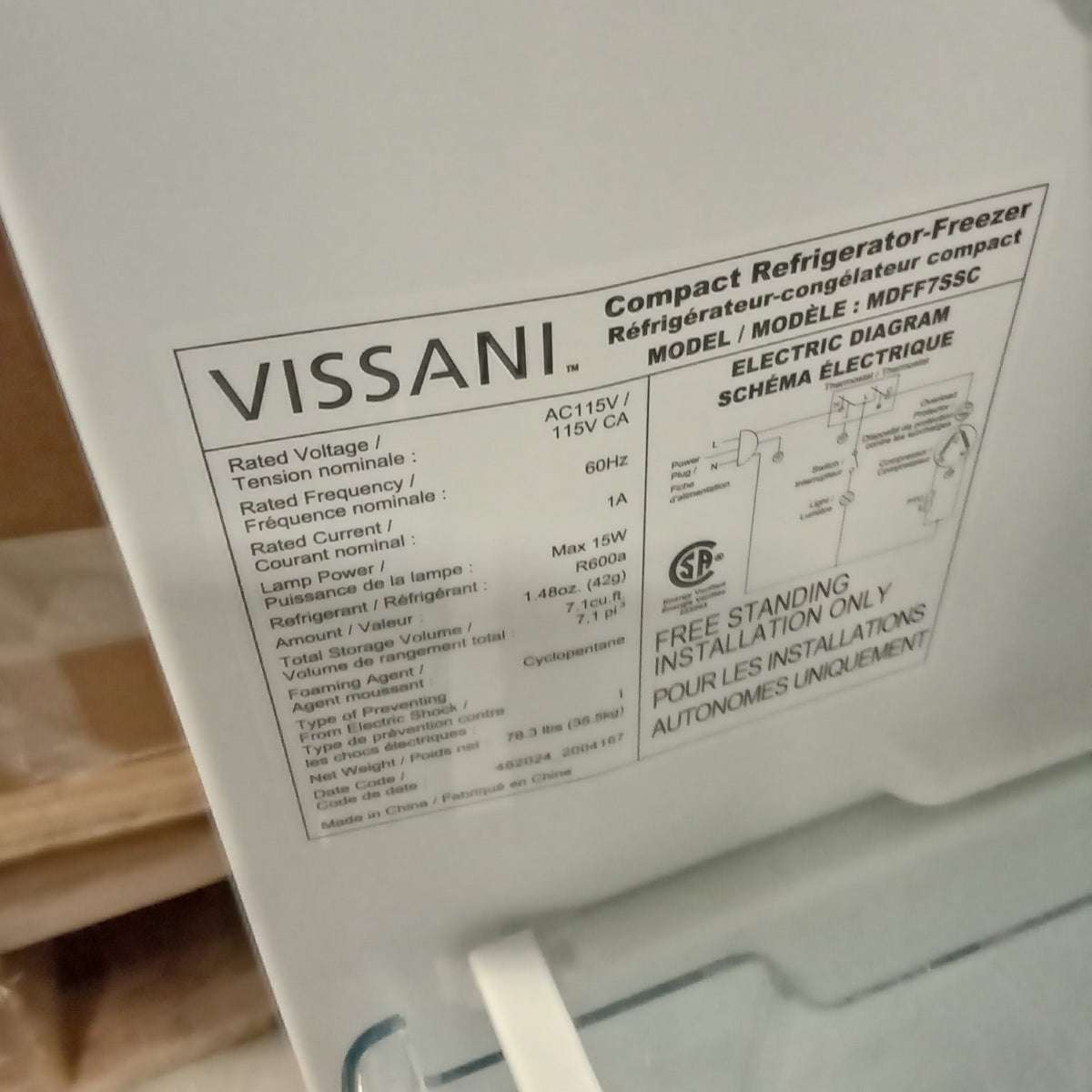 22"W Stainless Steel Fridge Freezer