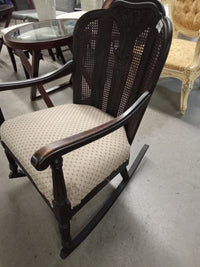 24"W Wood Rocking Chair with Fabric Seat