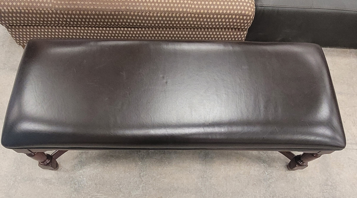 Dark Leather Bench