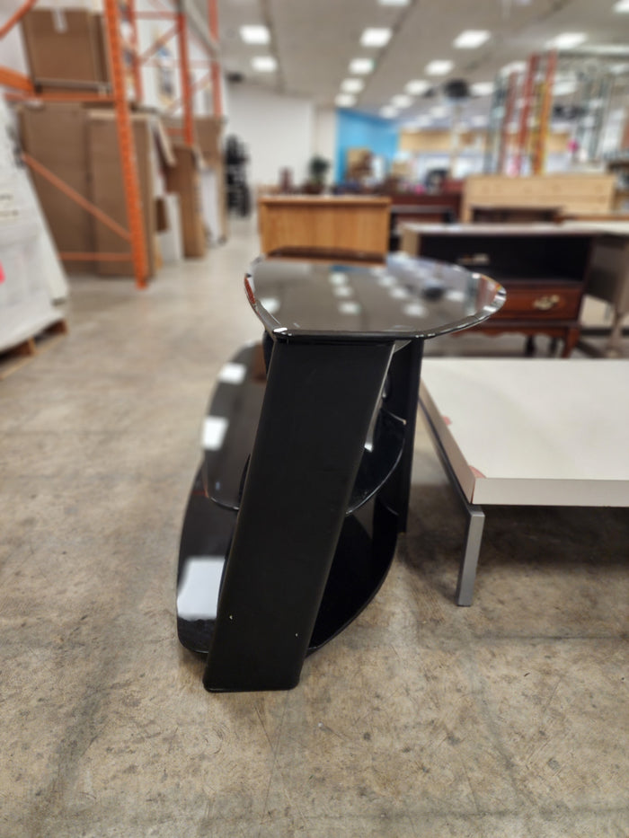 Black Glass 3 Tier Tv Stand