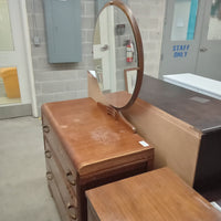 40"W 3-Drawer Art Deco Style Dresser with Mirror