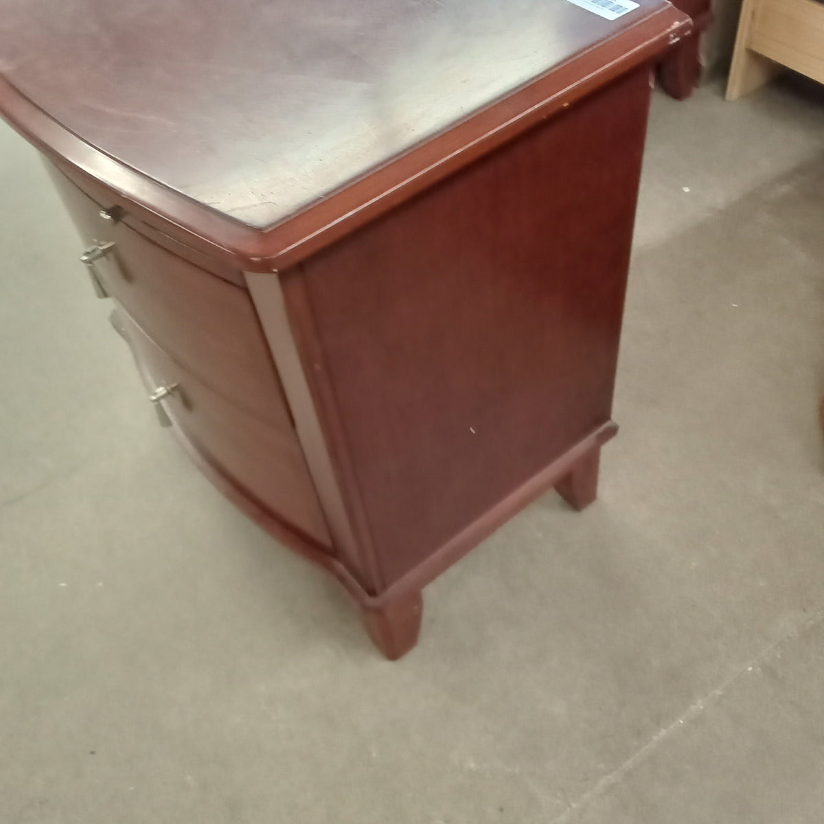28"W Wooden Side Table with Two drawers