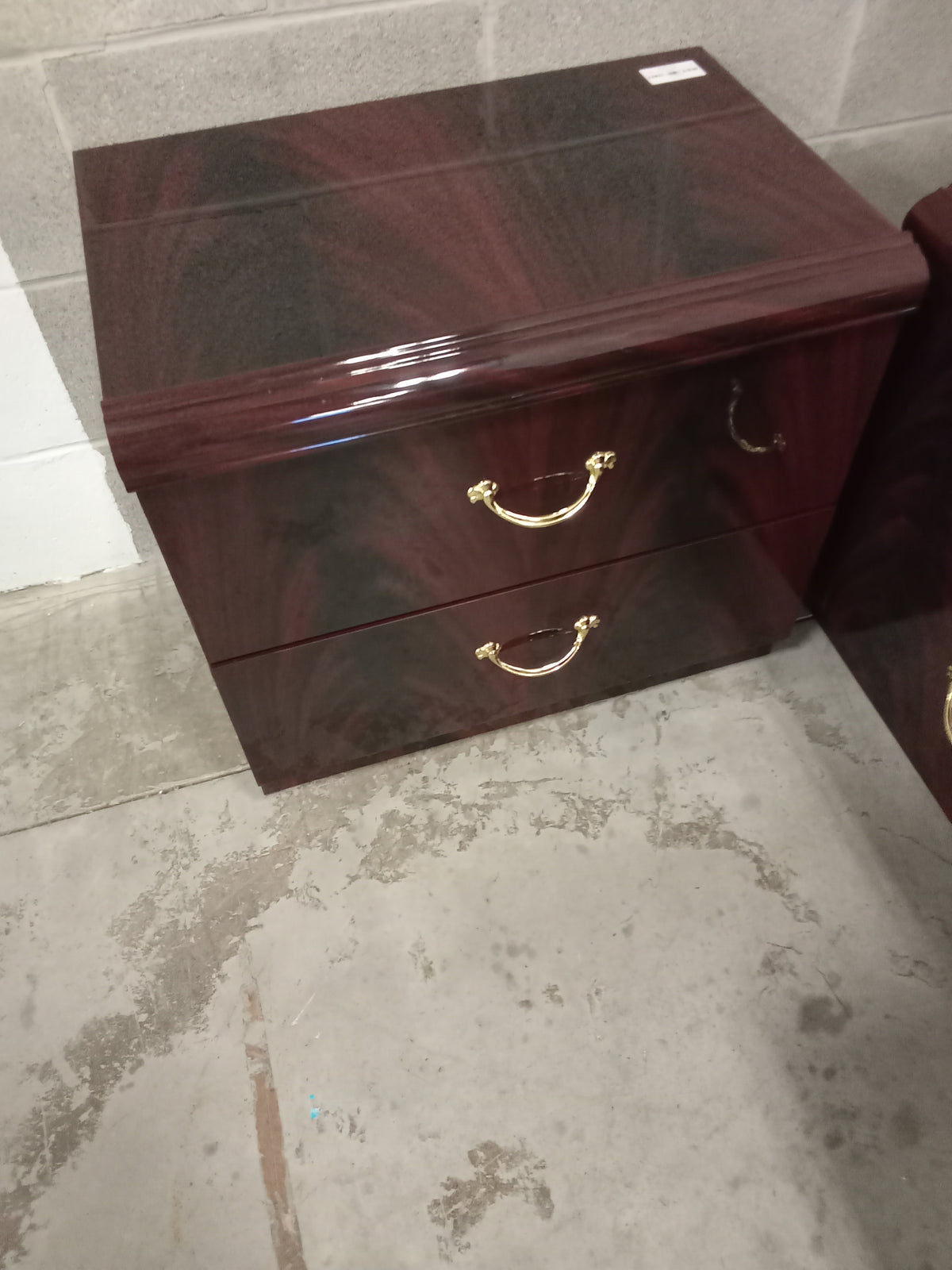 24"W Faux Italian Mahogany Table W/2 Drawers #PH1