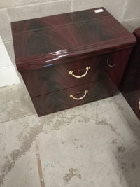 24"W Faux Italian Mahogany Table W/2 Drawers #PH1