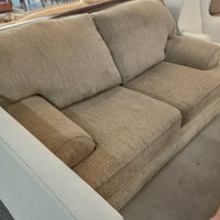 68"W Brown Fabric Love Seat