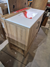 36 " W Single Sink Bath Vanity in White Oak with Top