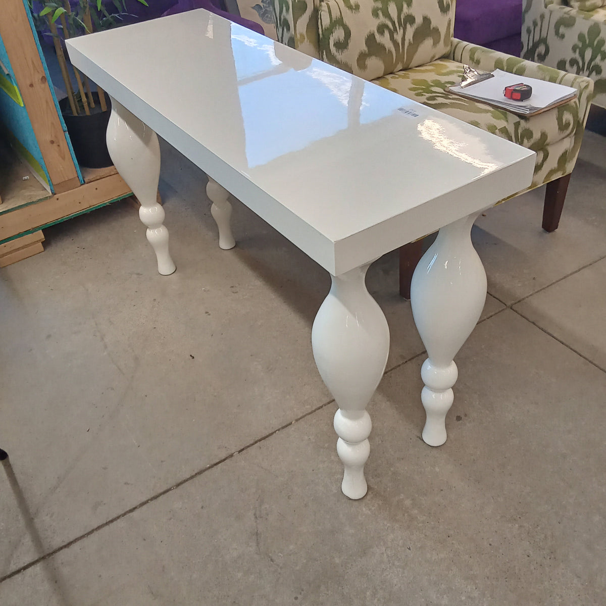 47.5"W White Console Table