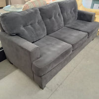79"W Gray Fabric 3-Seat Sofa