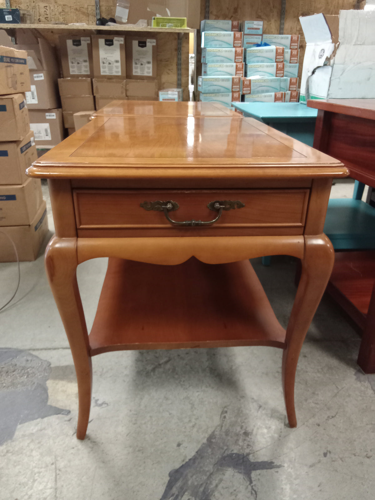 19.5"W Side Table with Single Drawer