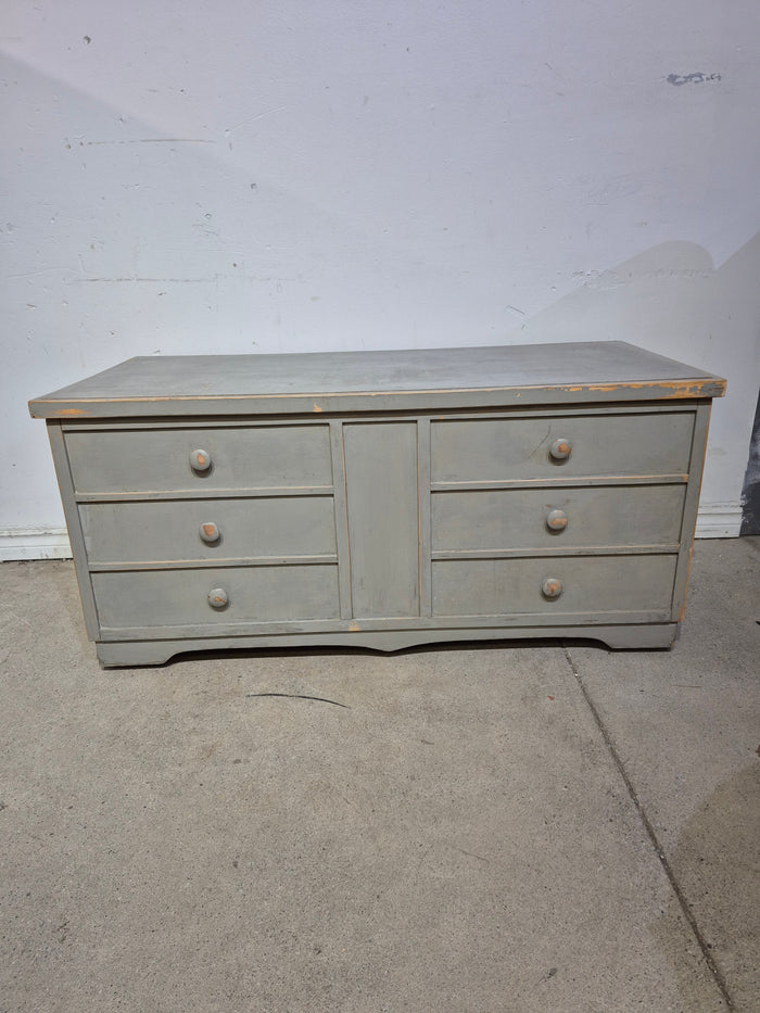 Distressed Blanket Box on Casters