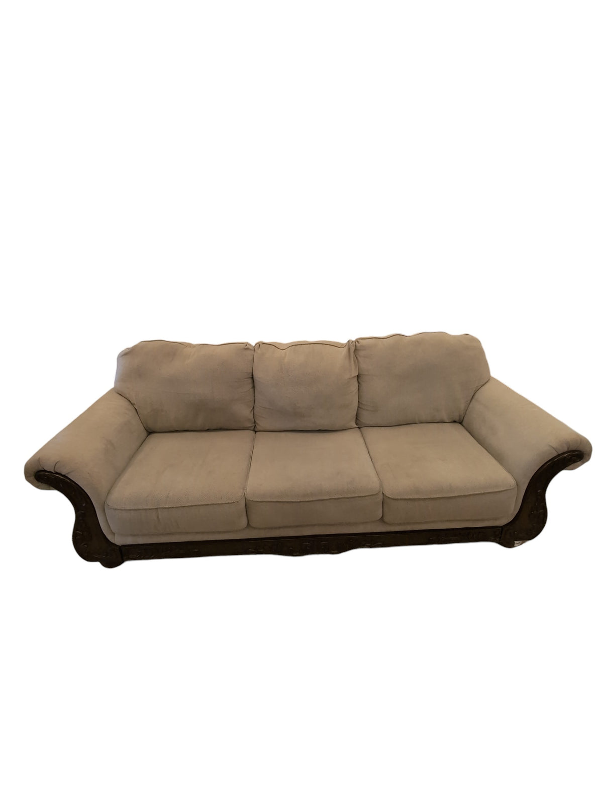 Ornated Carved Wood Frame Traditional Sofa